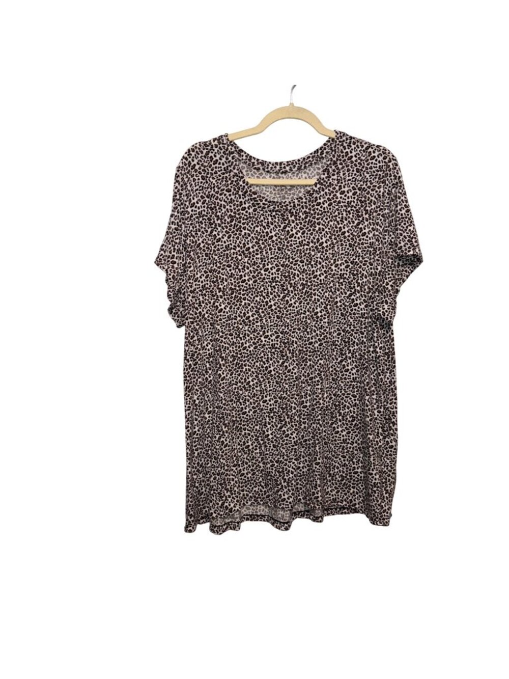 Cuddl Duds Womens Leopard Print Short Sleeve Top 2X Lightweight Stretchy